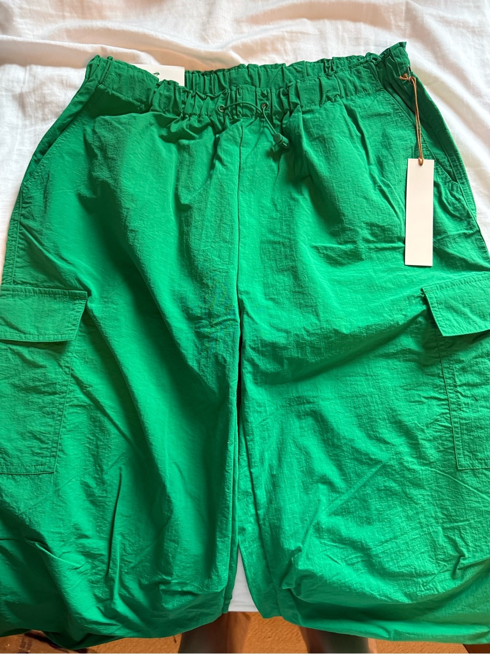 Love Tree Kelly Green Cargo Parachute Pants